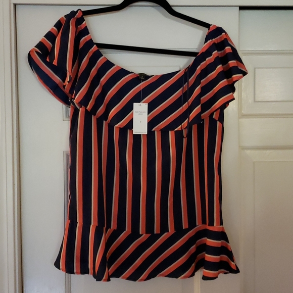 NWT striped off the shoulder shirt - Picture 1 of 2